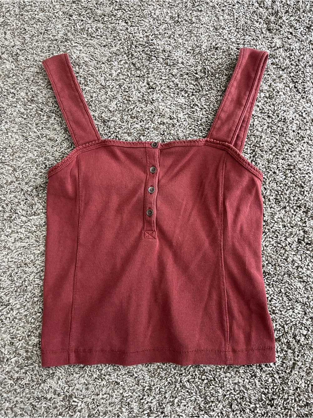 Abercrombie & Fitch Ribbed Square Neck Tank Top